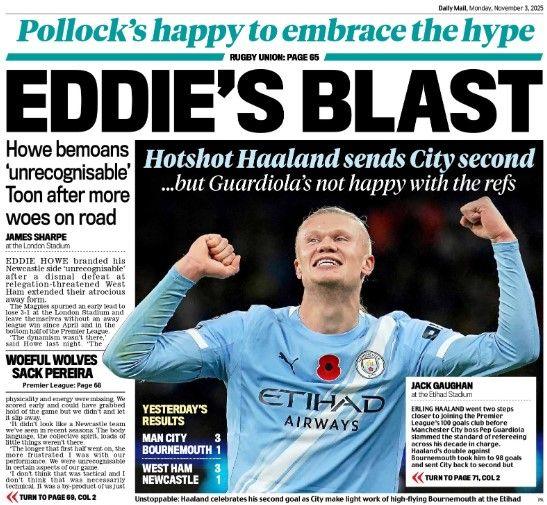 The back page of the Daily Mail