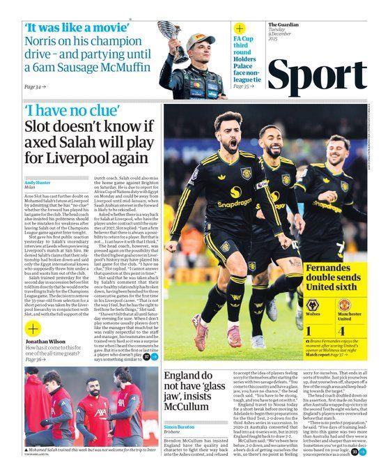 The Guardian back page