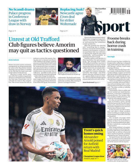 The Guardian back page