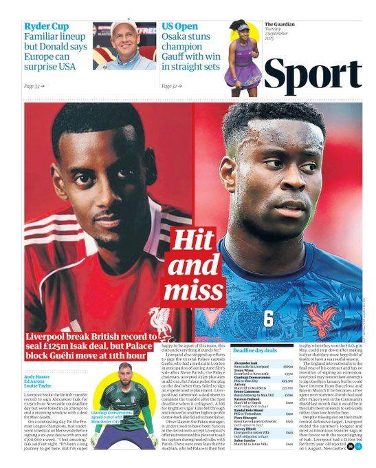 The Guardian back page