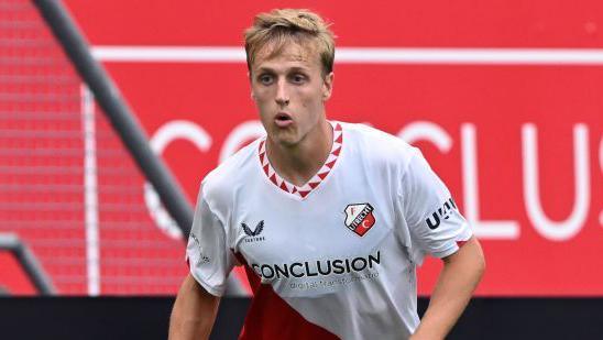 Jeppe Okkels playing for Utrecht in pre-season