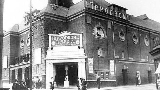 A black and white photo showing the theatre in its heyday