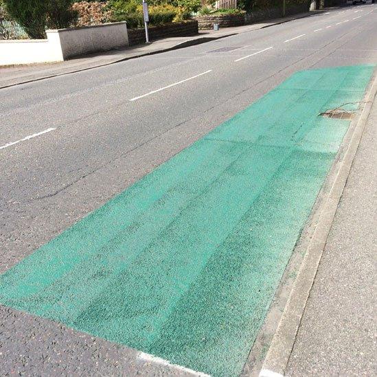 Green paint on Culduthel Road