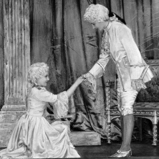 Princess Margaret and the then Princess Elizabeth play Cinderella and Prince Charming