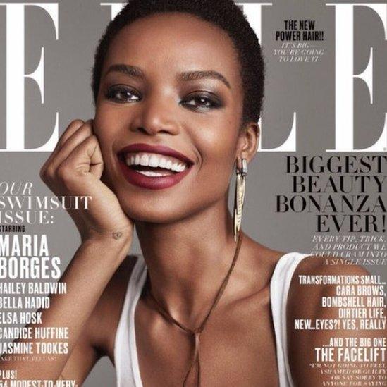 Maria Borges on the front page of Elle