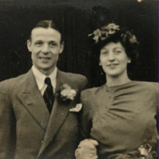 Janet Dabbs’ mum and dad on their wedding day