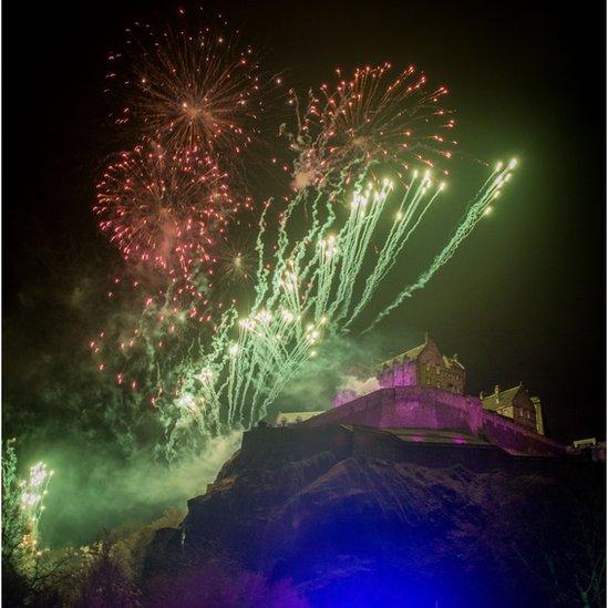 Fireworks over Edinburgh Castle