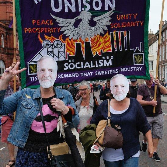 Parade of banners at the Durham Miners' Gala