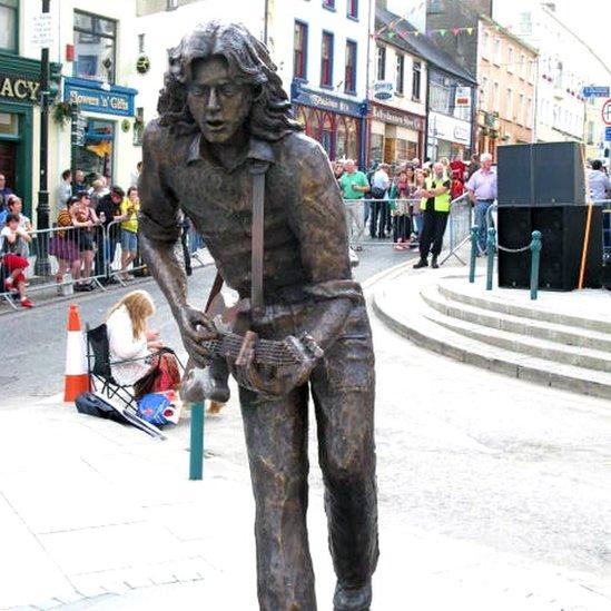 In 2010, a life-sized bronze statue of Rory Gallagher was unveiled in his birthplace - Ballyshannon, County Donegal