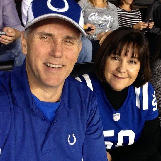 Vice-President Mike Pence and Second Lady Karen Pence at a Colts game