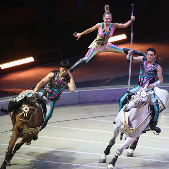 Performers on horses from the Ringling Bros. Photo: 21 May 2017