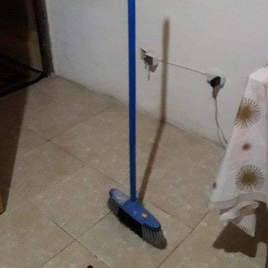 James 'David' Burke tried the broom challenge at his home in Barbados.