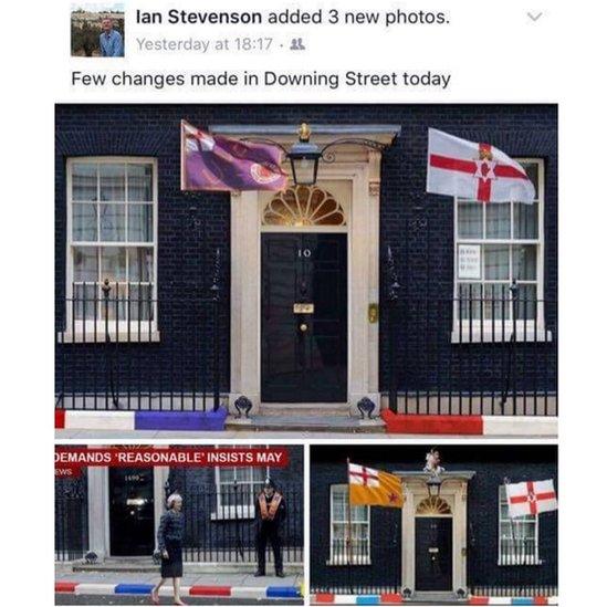 DUP councillor Ian Stevenson shared these memes on Facebook but later removed them