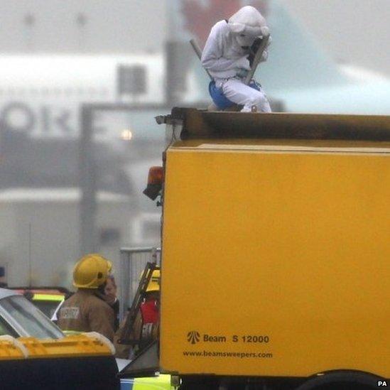 protesters at Heathrow