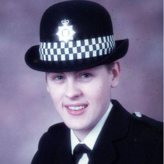 Inspector Lynda Lang as a new recruit in 1987