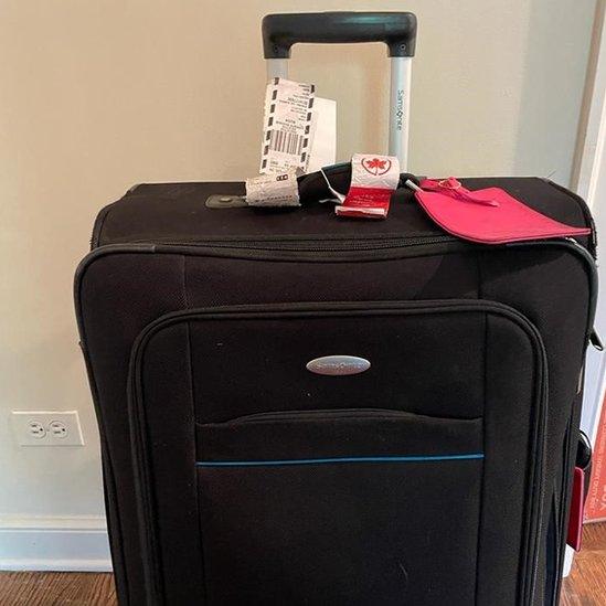 Donna's suitcase was sent back to her home in Chicago without her knowledge