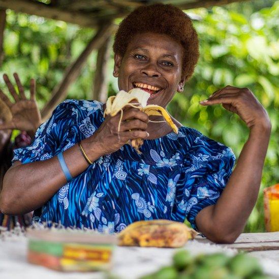 Winifred selling betel nut