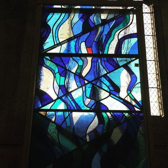 One panel of the window