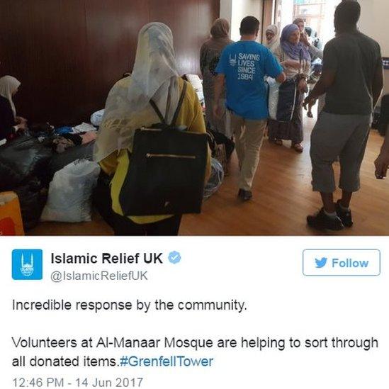 Screen grab of tweet by @IslamicReliefUK