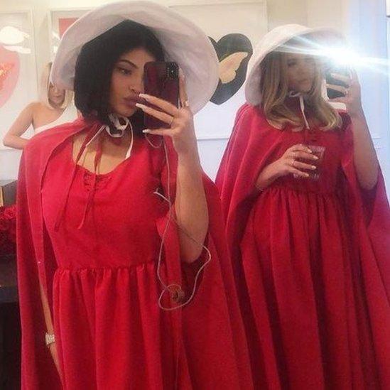 kyile Jenner in Handmaid's Tale costume