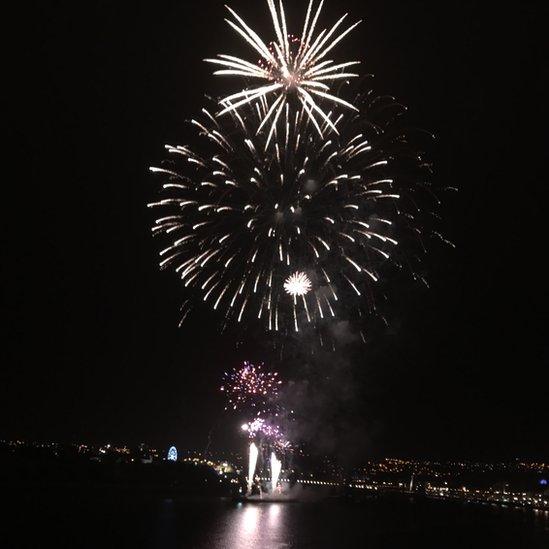 Fireworks display, Londonderry, 31 October 2016