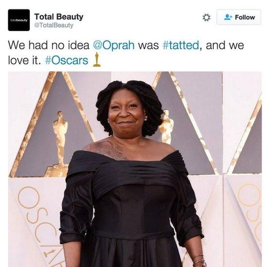 We had no idea Oprah was #tatted and we love it #Oscars