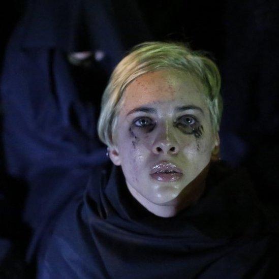 Women protest against gender violence in Asuncion, Paraguay, Wednesday, Oct 19, 2016