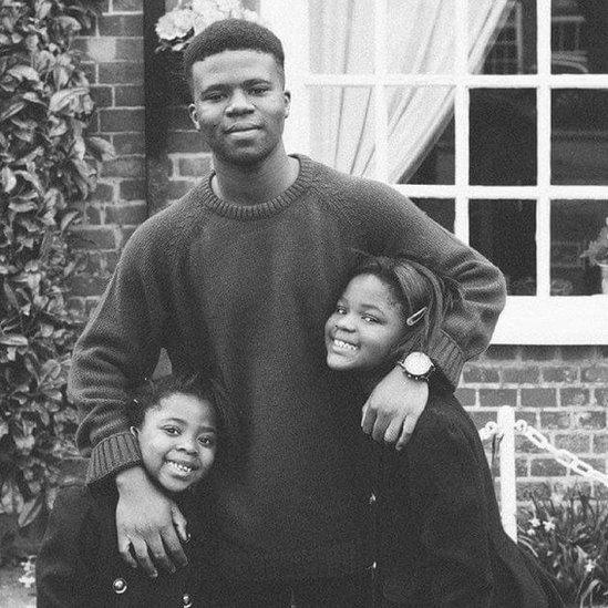 Freddie Fontete-Jones with his younger sisters