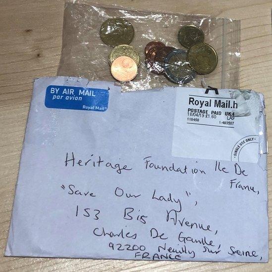 A donation made by a nine-year-old British girl to the Notre-Dame