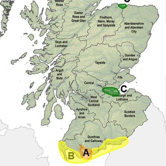 Flood warning map