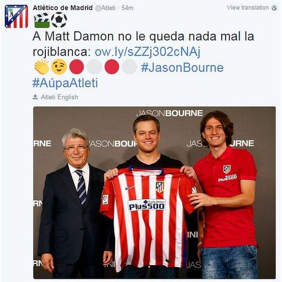 Atletico tweet