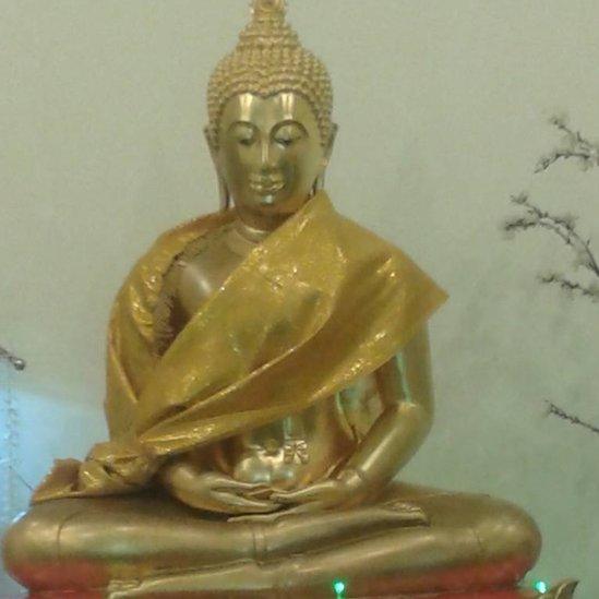 The Buddha statue stolen from a temple in Botswana's capital Gaborone last month