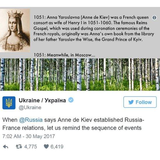 Screen grab of tweet by @Ukraine