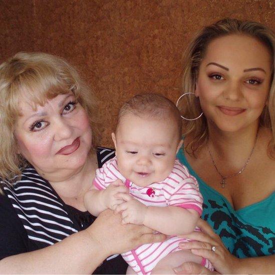 Mariya Kingston with her late mother and daughter when she was a baby