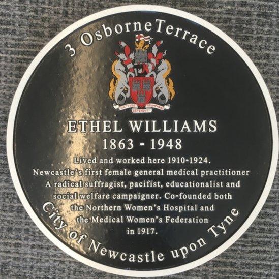 Ethel Williams plaque