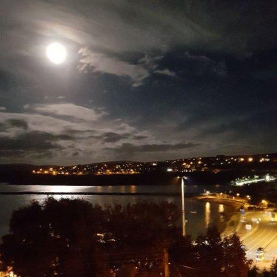 Picture of the full moon taken in Pembrokeshire