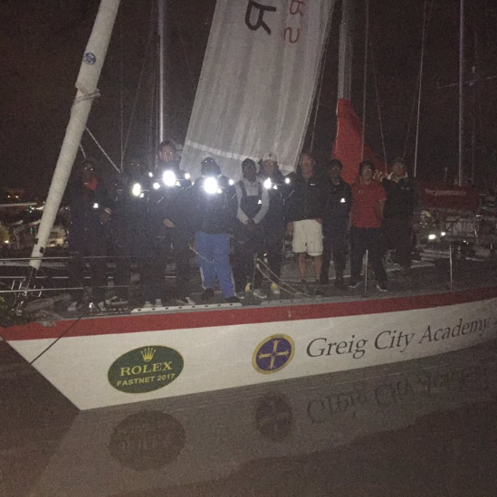 Greig City Sailing team arrive at Plymouth