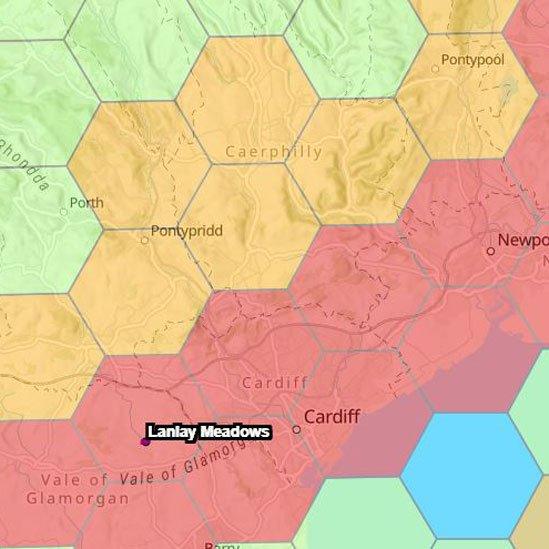 Map yr ymddiriedolaeth ar gyfer de ddwyrain Cymru 2060