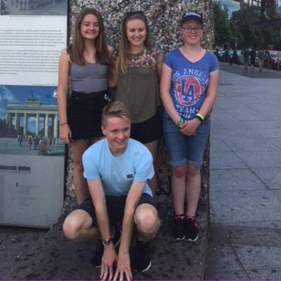 Beth Hagen with her brother and sisters