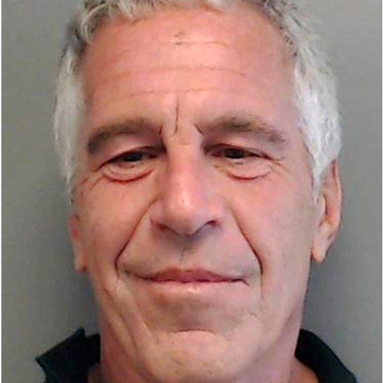 Florida Department of Law Enforcement arrest photo used in sex offenders card (predator flyer) on Jeffrey Epstein