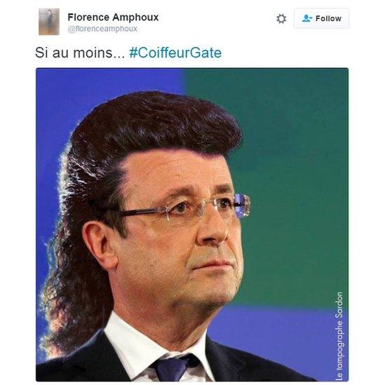 Pic of Hollande with big hair