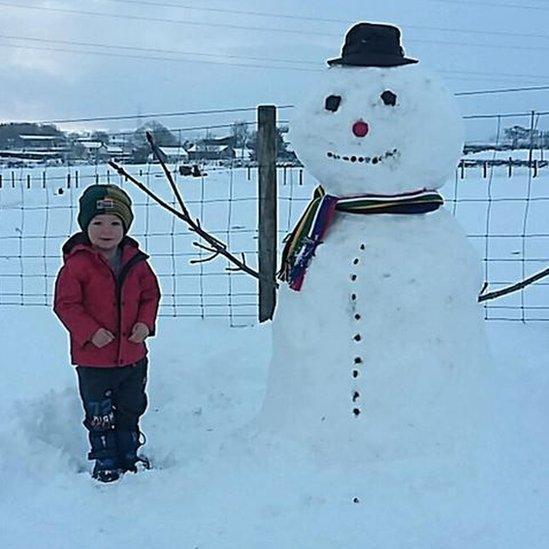 Alfie Breen with a new pal in Loughmourne, near Carrickfergus