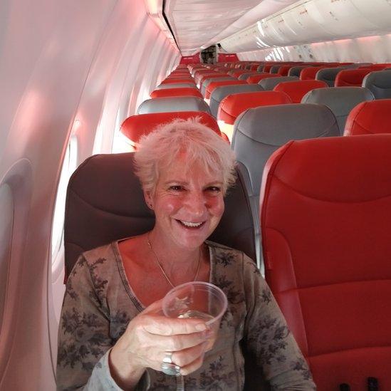 Karon Grieve on empty Jet2 flight