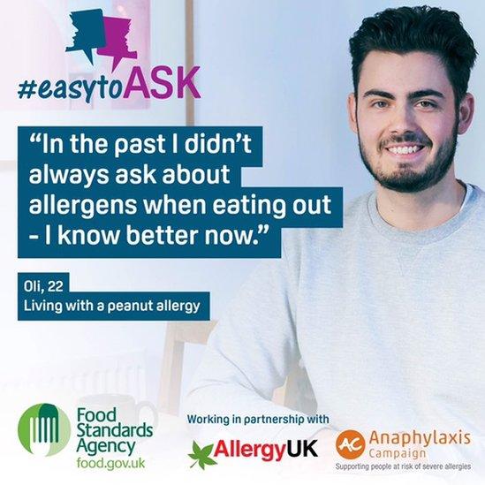 Oli has worked with groups like the Food Standards Agency on raising awareness of severe allergies in young people.