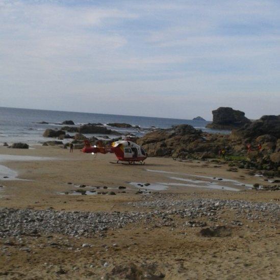 Helicopter on beach