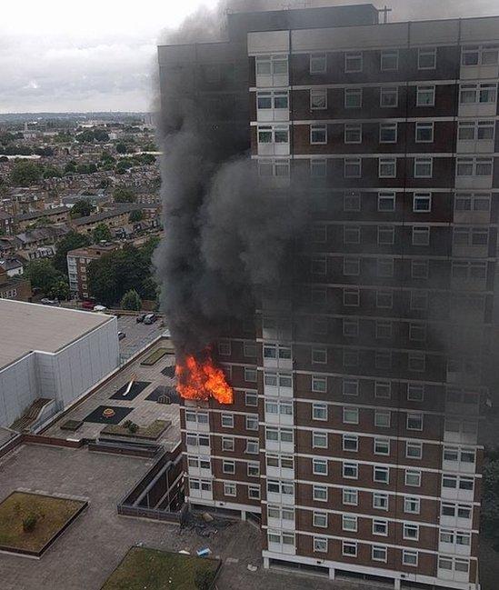 Fire in Shepherd's Bush tower block