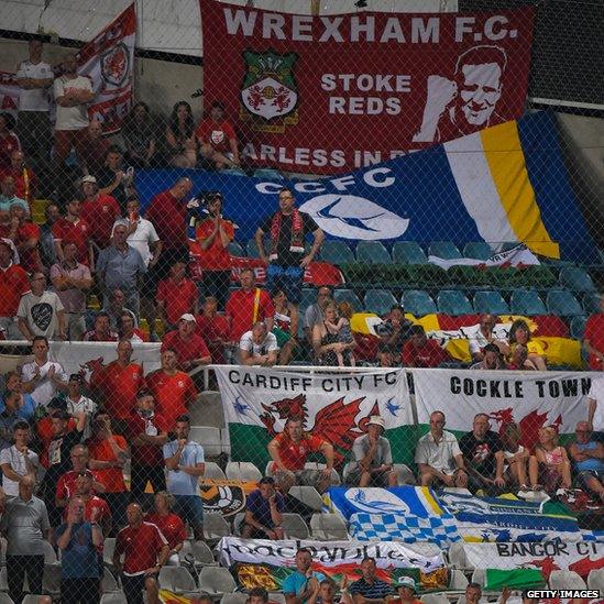 Wales fans who travelled to Nicosia for last night's game