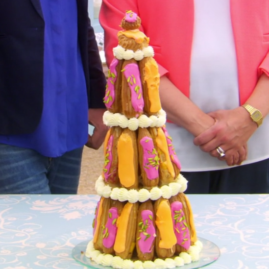 Choux pastry tower