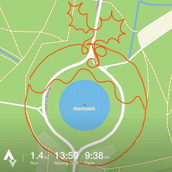 A drawing of a Christmas themed pudding using Strava app