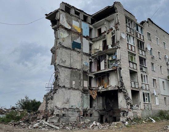 The wreckage of a shelled building